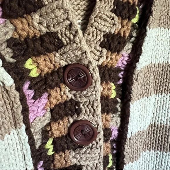 Anthropologie Sparrow Beige Striped Cardigan Size Small - Picture 5 of 10